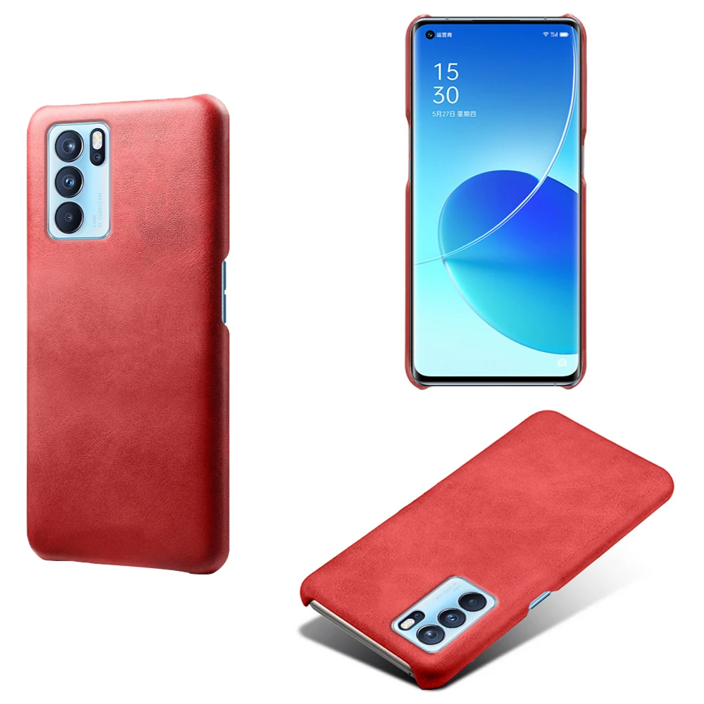 Luxury Vegan PU Leather Cover On The For OPPO Reno6 Pro Pro+ 5G Funda Wearable Slim Coque For Oppo Reno 6 Pro Plus 5G Case Shell