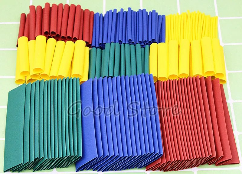 260Pcs/Bag 2:1 Heat Shrinkable Tube Bag Heat Shrinkable Tube Color Halogen-Free Flame Retardant PE Insulation Sleeve