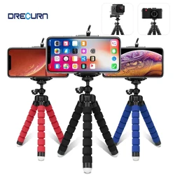 DRECURN Flexible Mini Sponge Tripod for Mobile Phone Holder Clip Stand Camera Gopro 8 7 IPhone Xiaomi Samsung Tripods Monopod