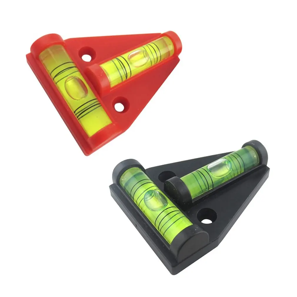 Mini herramientas de medición de nivel de burbuja en forma de T, instrumento de medición de plástico con carcasa de burbuja de nivel Triangular, 1 unidad