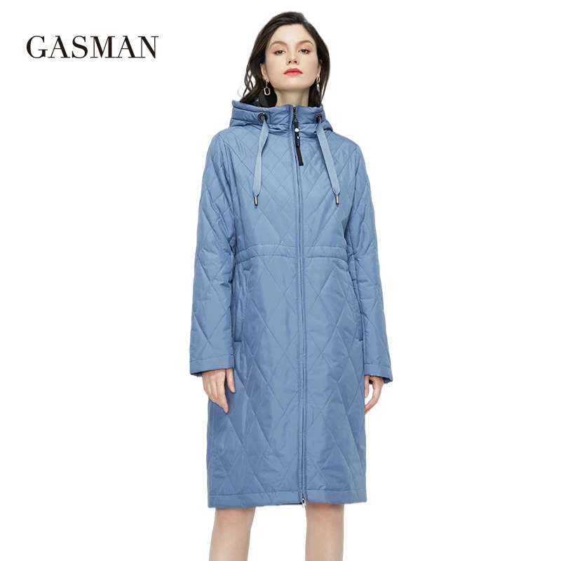 GASMAN 2022 New Spring Autumn Jacket Women Trench Coat Long parka Warm Women's jackets fashion casual Female Outerwear 81876