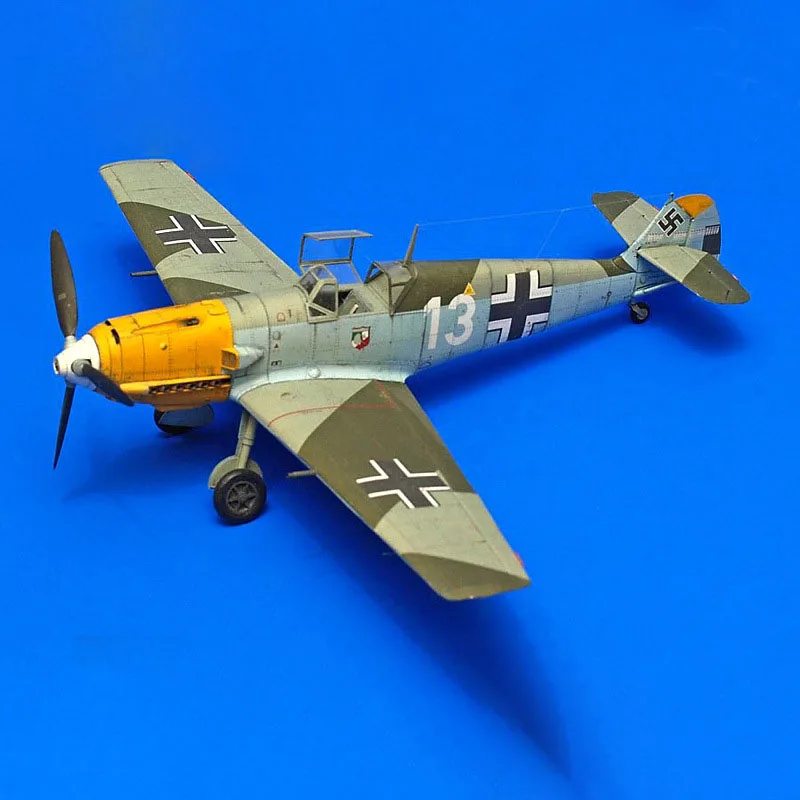 1:33 German BF-109 E-4 Fighter DIY 3D Paper Card Model Building Sets Construction Toys Educational Toys Military Model