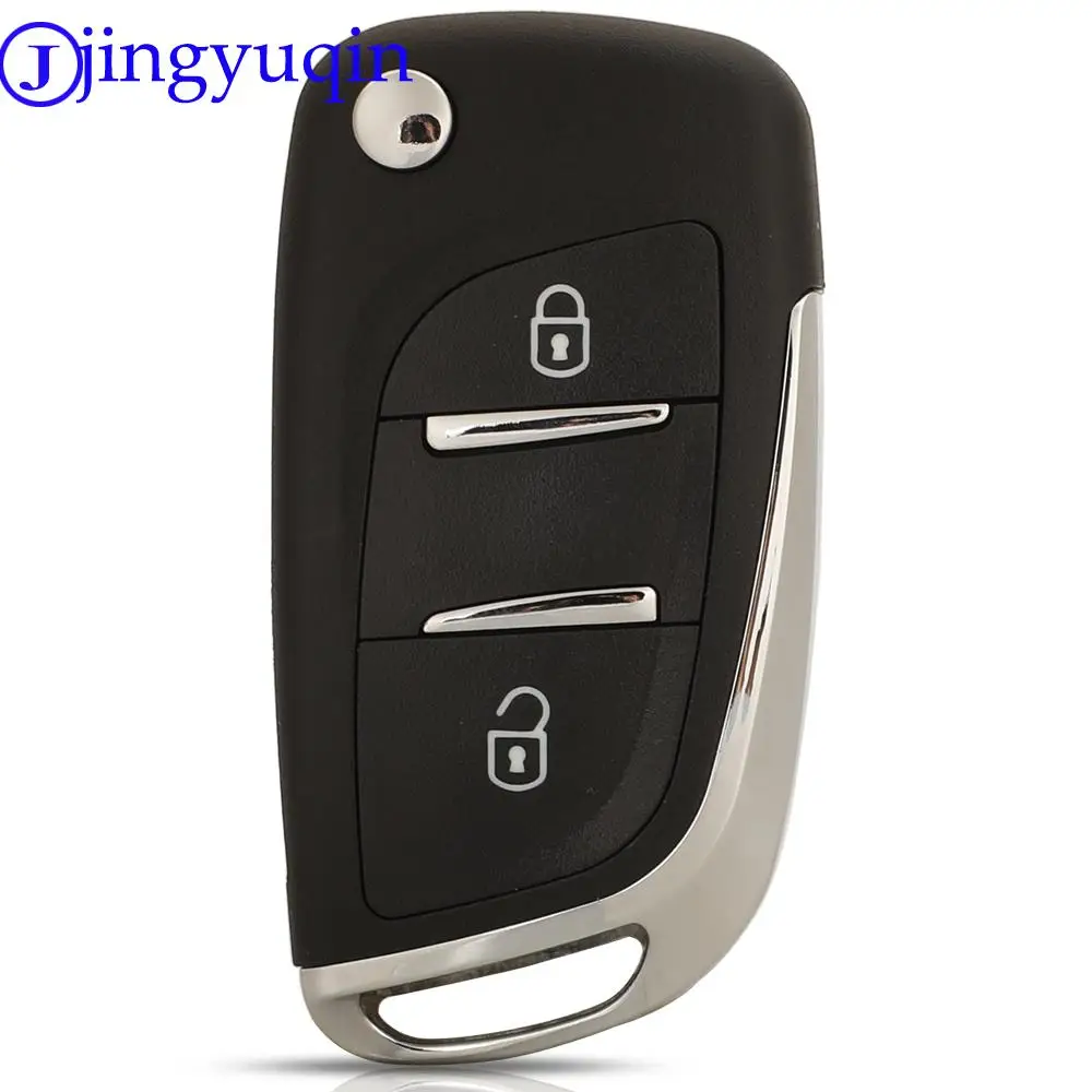 jingyuqin 2 Buttons Remote Car Key Fob Controller For Peugeot 307 For Citroen C3 433MHZ ID46/Pcf7961 Chip