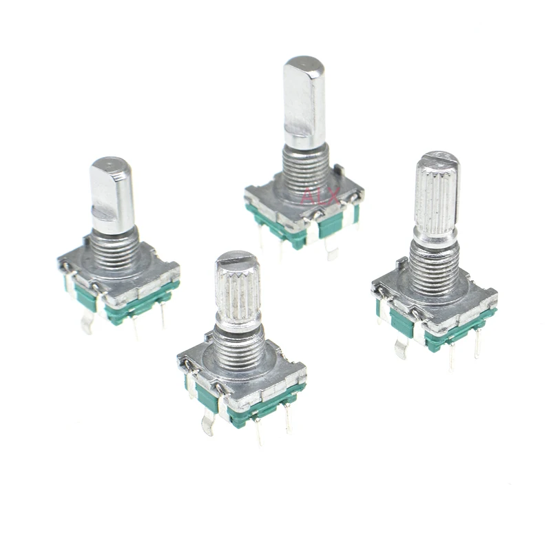 5PCS EC11 360 Degree Rotary Encoder with switch Audio Digital Potentiometer Handle 15MM 20MM 5PIN push button Coding SWITCH knob