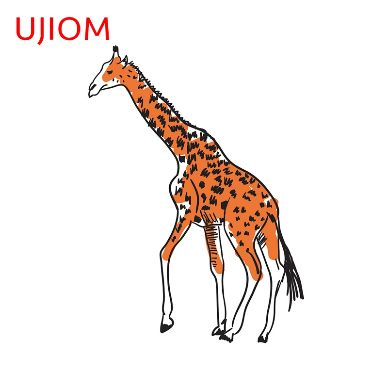 UJIOM Giraffe Hand-painted Wall Stickers Scratch-resistant Room Decoration Glass Personality Decals Living Room Waterproof