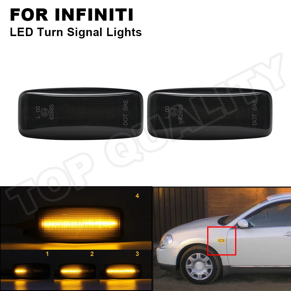 

For Infiniti Y50 M35/M45 S50 FX35/FX45 JA60 QX60 Front Amber LED Side Marker Light Turn Signal Indicator Lamp