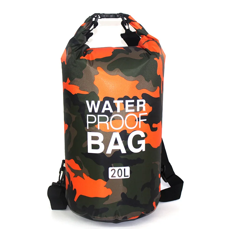 Camouflage Polyester Waterproof Bag Shoulder Waterproof Bucket Lightweight Drifting Swimming Storage Bag Backpack