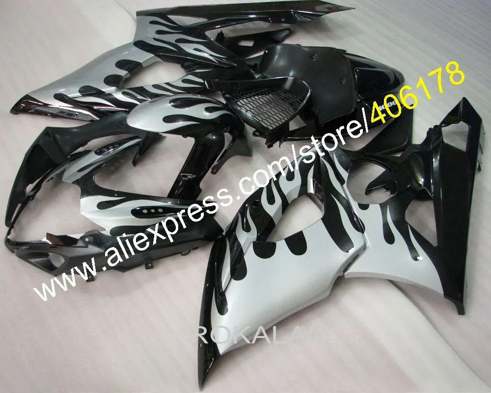 

For Suzuki GSX-R1000 05 06 GSXR 1000 K5 GSXR1000 GSXR1000 2005 2006 Black Flame Body Fairing (Injection Molding)