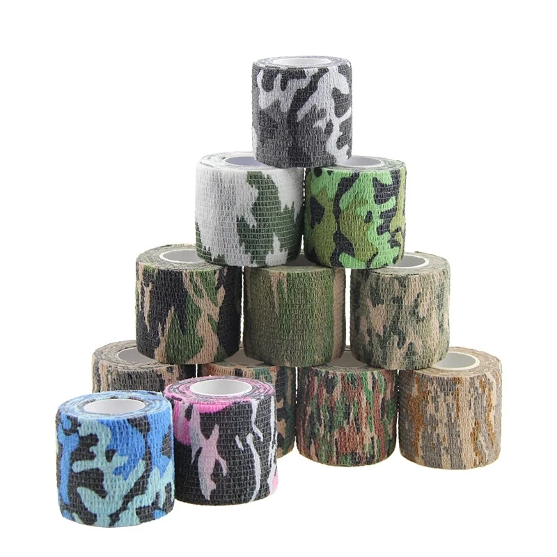 4.5m Camouflage Elastic Bandage Hunt Disguise Elastoplast Wrap Tape Self Adhesive Sports Protector Ankle Knee Finger Arm Bandage