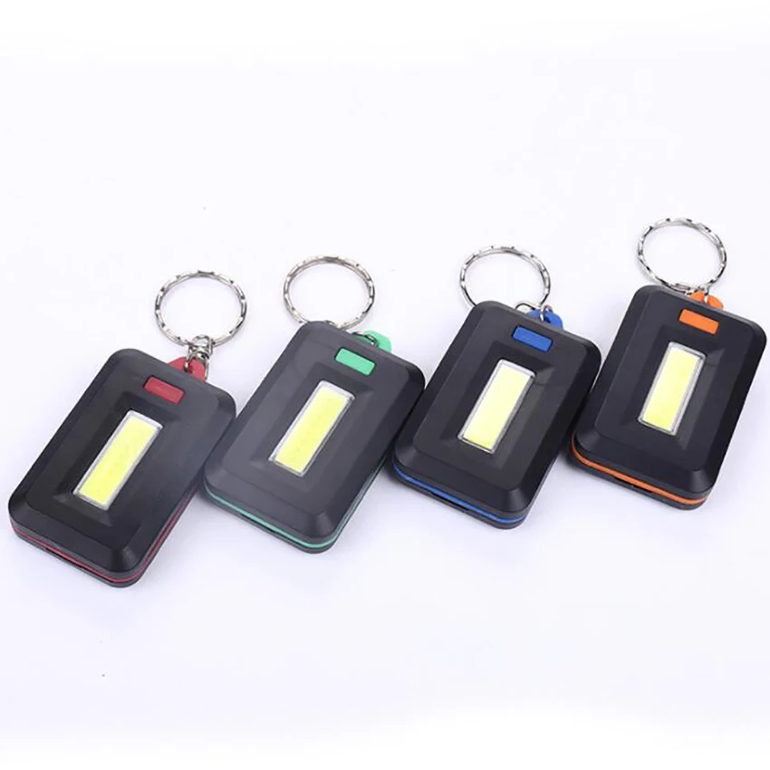 Keychain LED Work Light 5W Portable COB LED Keychain Flashlight Outdoor Camping Lighting Night Light, Red, Blue, Green, Orange