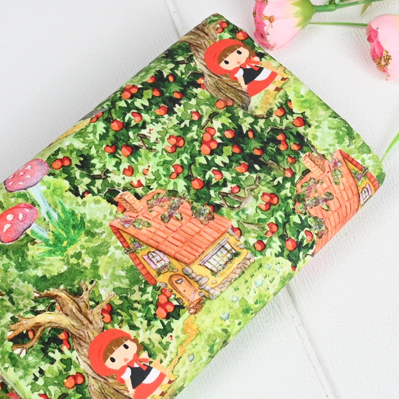 fairy tale Little red riding hood100% Cotton Fabric Print Cloth Sewing Quilting For Patchwork Needlework DIY Handmade Material