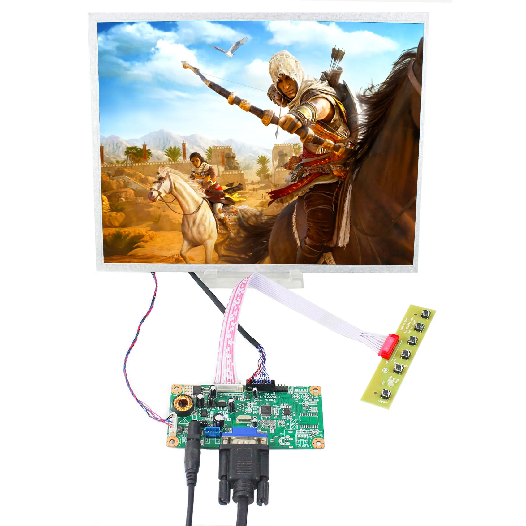 Panel Sentuh Kapasitif Layar LCD 12.1 "AC121SA01 1024X768 dengan Papan Pengontrol LCD VGA