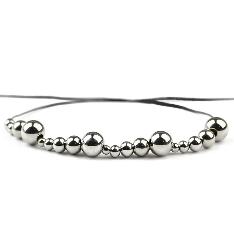 HGKLBB الفولاذ المقاوم للصدأ الخرز فاصل جولة الكرة المعادن فضفاض الخرز لصنع المجوهرات 3/4/5/6/8 مللي متر سوار DIY اكسسوارات الحقائق