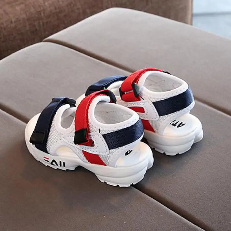 2022 Children\'s Summer Boys Leather Sandals Baby Flat Children Beach Shoes Kids Sports Soft Non-slip Casual Toddler Sandals B841