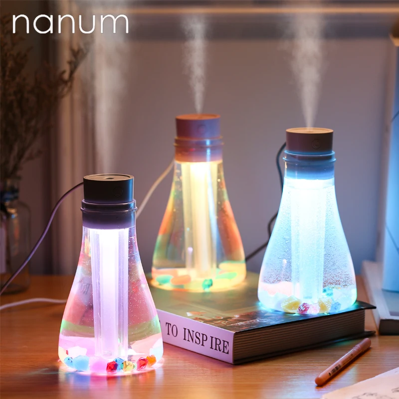 Creative Car Essential Oil Diffuser Mini Ultrasonic Wish bottle humidifier LED Light USB Aromatherapy Fogger for Office Home