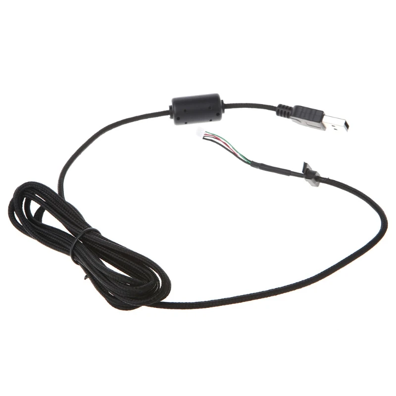 Accesorios de repuesto de ratón de ordenador, Cable USB de línea trenzada de nailon negro resistente al desgaste duradero para G9 G9X