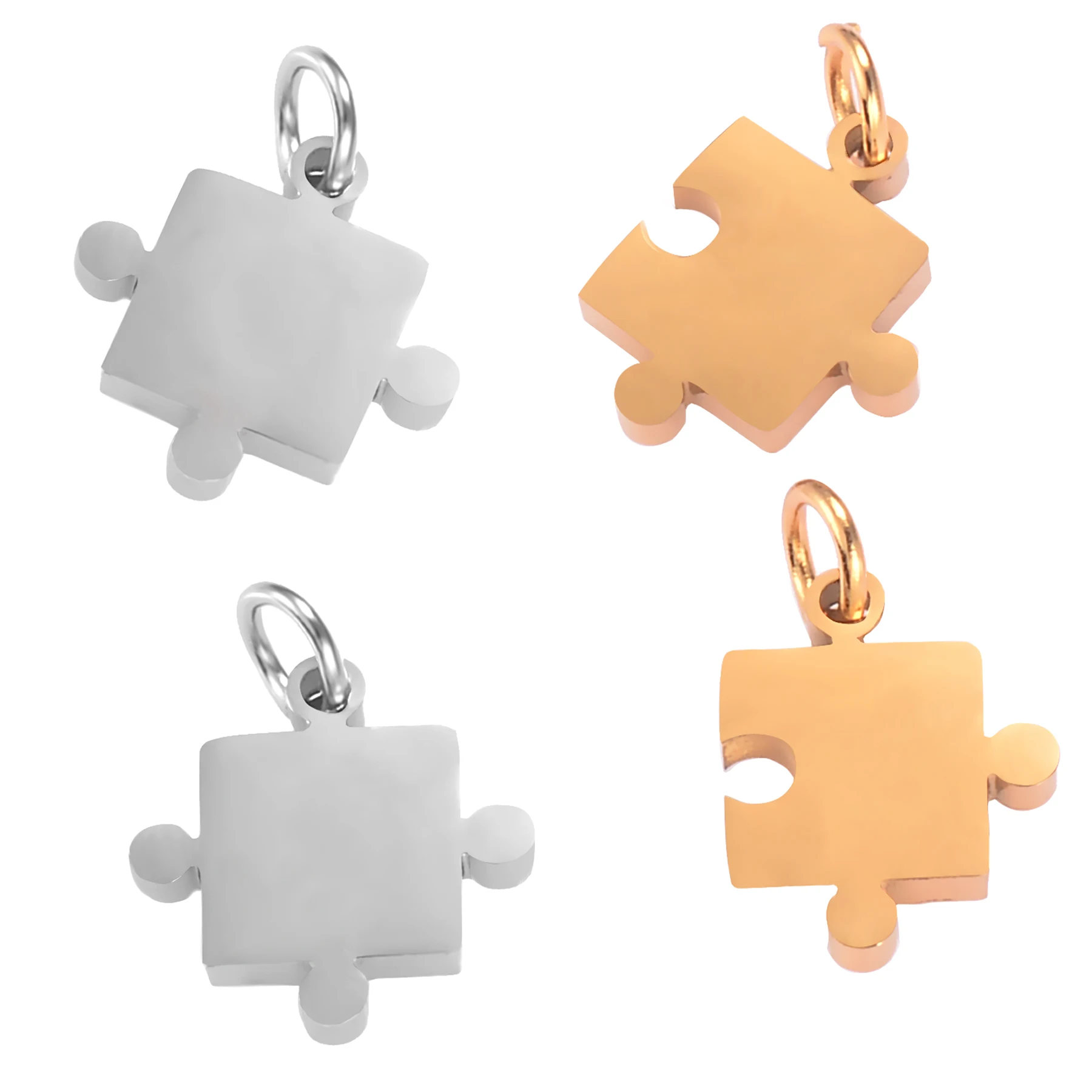 

Wholesales 5 Pcs/Lot Stainless Steel High Quality Mirror Polish Puzzle Charms DIY For Necklace Bracelet Jewelry Making