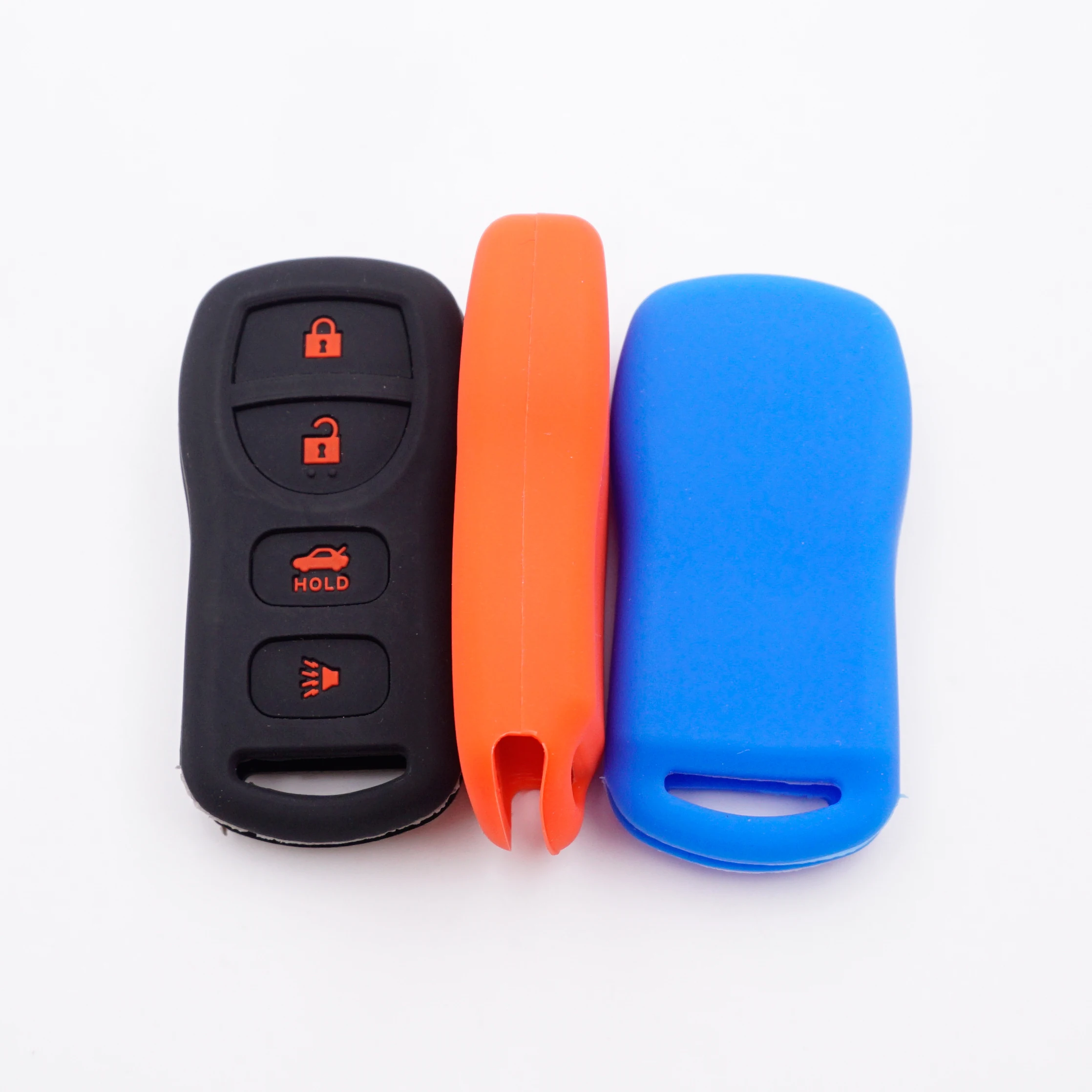 Cocolockey Silicone Rubber Car Key Fob Cover 4 Buttons for Nissan Altima Armada Maxima Sentra 350Z  Remote Keys Case Skin Holder