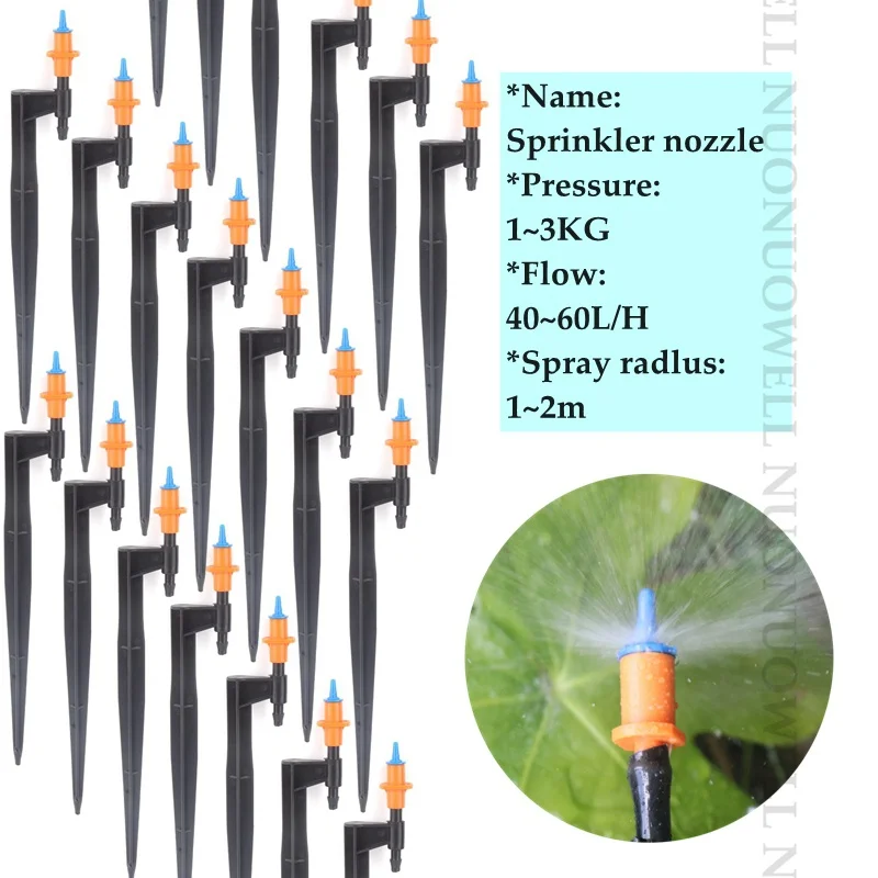 

5sets 13~50cm O.D 6mm Mist Sprinkler Kits Irrigation Mini Sprinkler Nozzle Support Spike Ground Rod Watering Garden Irrigation