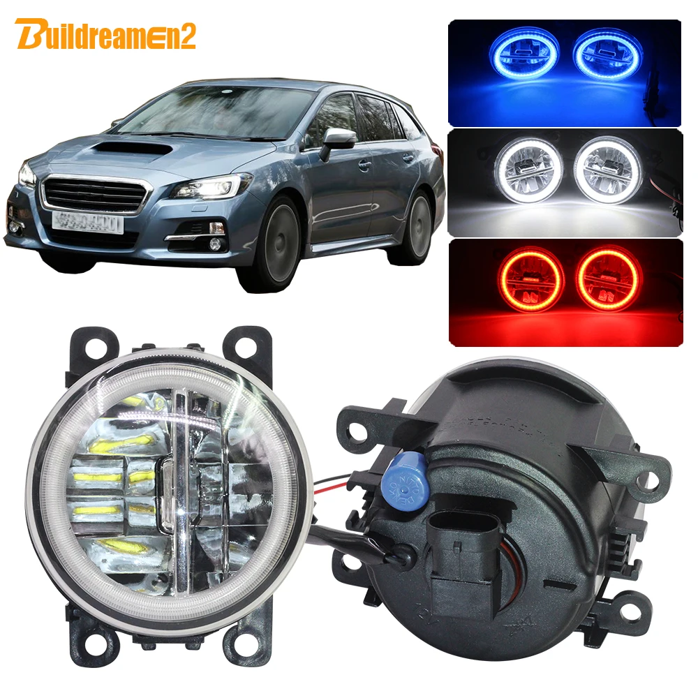 Buildreamen2 Car LED Bulb 4000LM Fog Light Angel Eye Daytime Running Light 12V For Subaru Levorg 2014 2015 2016 2017 2018 2019