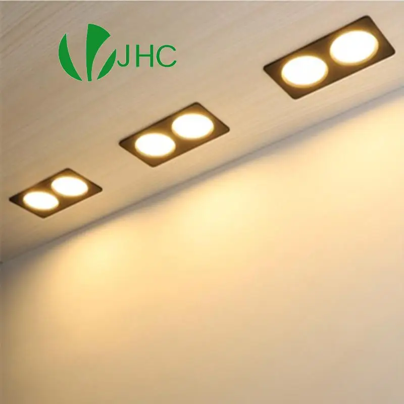 

Double LED Downlight 240V 110V 12W 18W 24W Recessed Panel light Lamp Indoor Kitchen Home Office Decoration Grille Light Lamp