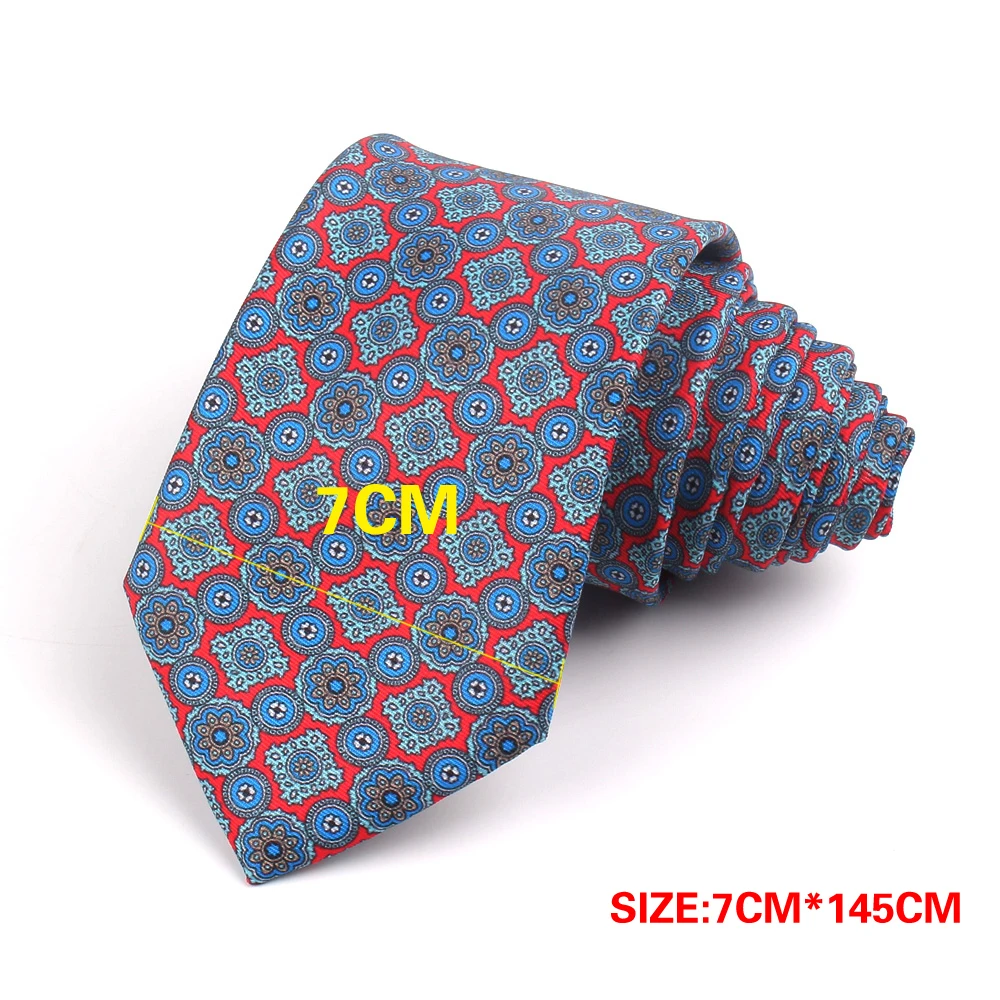 Floral Print Neck Ties For Men Classic Suits Tie Purple Mens Neckties For Business Wedding 7cm Width Soft Men Ties Gravatas