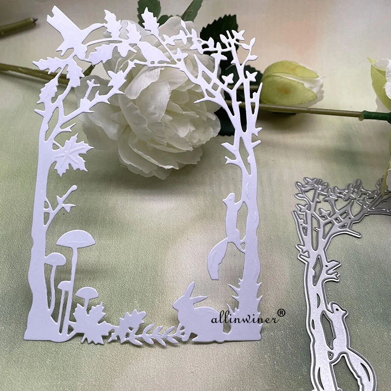 Zwierzęta z dżungli ramka kwiatowa DIY Craft Metal Cutting Die Scrapbook Embossed Paper Card Album Craft Template Stencil Dies