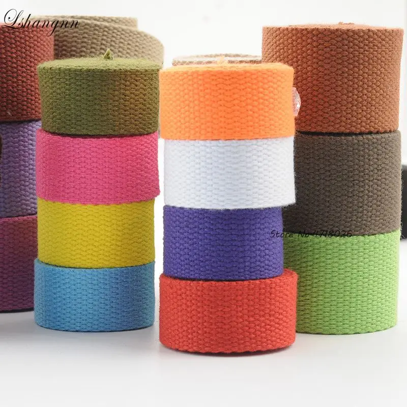 5meter 25/30/38mm Canvas Webbing/Ribbon Bag Cotton Webbing Belt Knapsack Accessories Outdoor Backpack Parts DIY Craft For Home