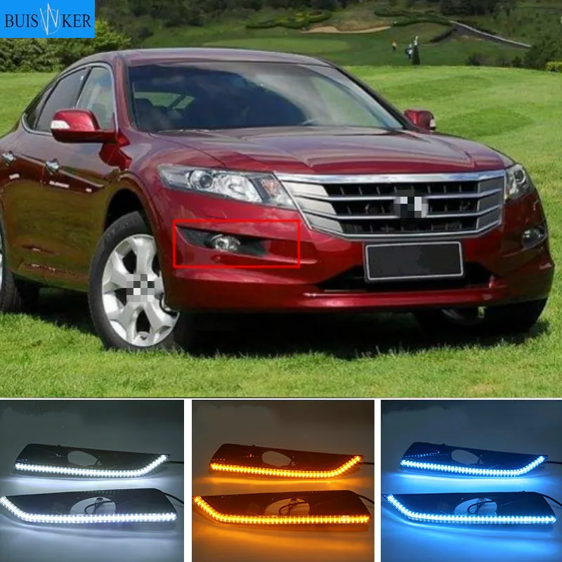 

2Pcs DRL For Honda Crosstour 2011 2012 2013 Daytime Running Lights fog lamp cover headlight 12V Daylight