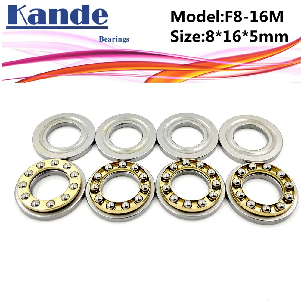 4pcs F8-16M 8x 16 x 5mm F8-16 high quality Miniature planar bearing 8x16x5 mm Axial Ball Thrust Bearing V-CORE 3 3D PRINTERS