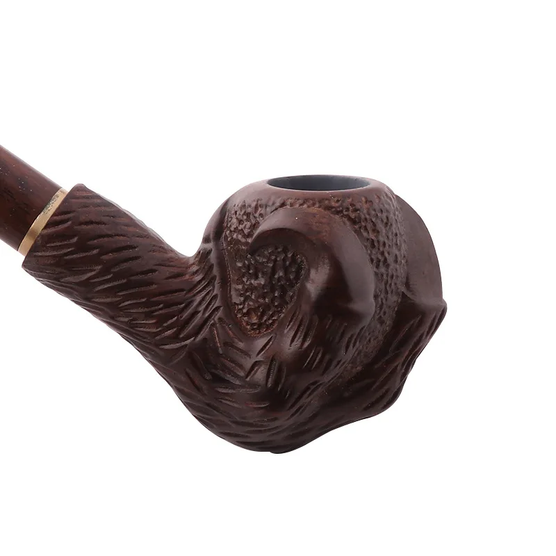 Ebony wood 9MM Filter Tobacco pipe Bent Type smoking pipe Handmade Solid wood cigarette holder Tobacco pipe Gift pipe accessory