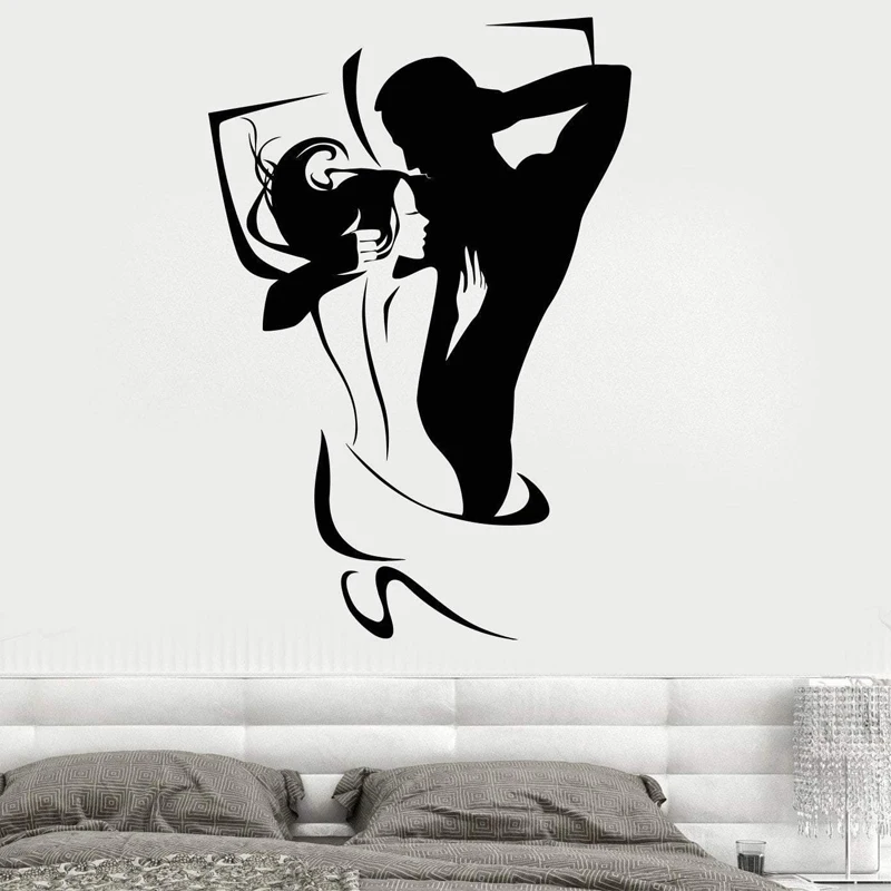 Sweet Lovers Wall Sticker Couple Decal Sweetheart Bedroom Decoration Love Home Decor Removable Wall Art Mural  C13-11