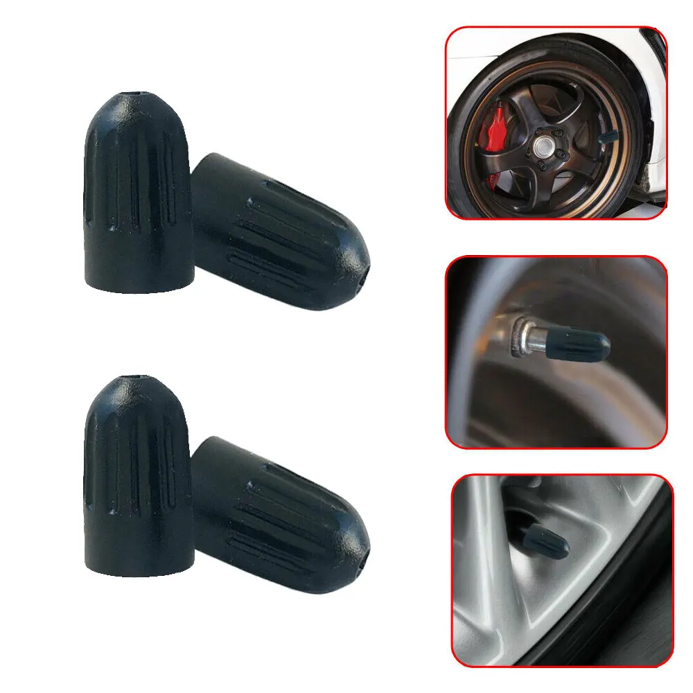 10Pcs BLACK Cone Style Plastic Tire/Rim Valve Stem/Wheel Dust Cover Caps For Schrader Valve Universal Replacement Useful