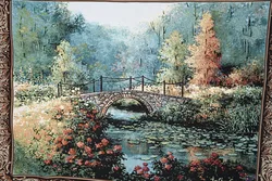 Belgian Tapestry Yarn Dyed Cotton Jacquard Tapestry Non-printing Luxury Ornament Room Wall Decoration Silent Bridge 138*110 cm