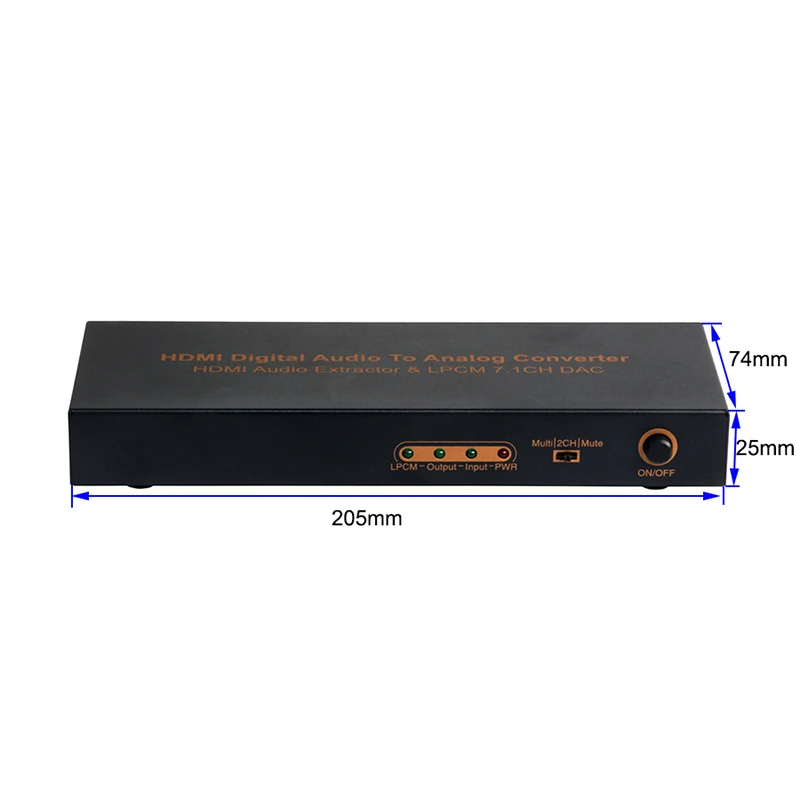 HDMI to HDMI Optical Digital to Analog Audio Extractor 7.1ch Converter LPCM Audio DAC HDMI to 7.1 Channel Audio Converter