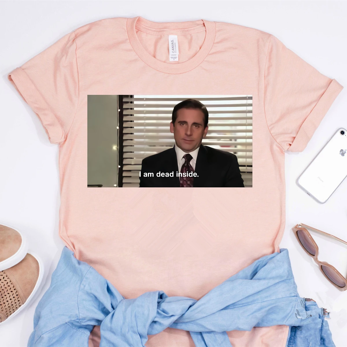 I Am Dead Inside Michael Scott T-shirt Funny The Office Tv Show Shirt Dunder Mifflin Schrute Farms Shirts Ulzzang Harajuku Tees view 3