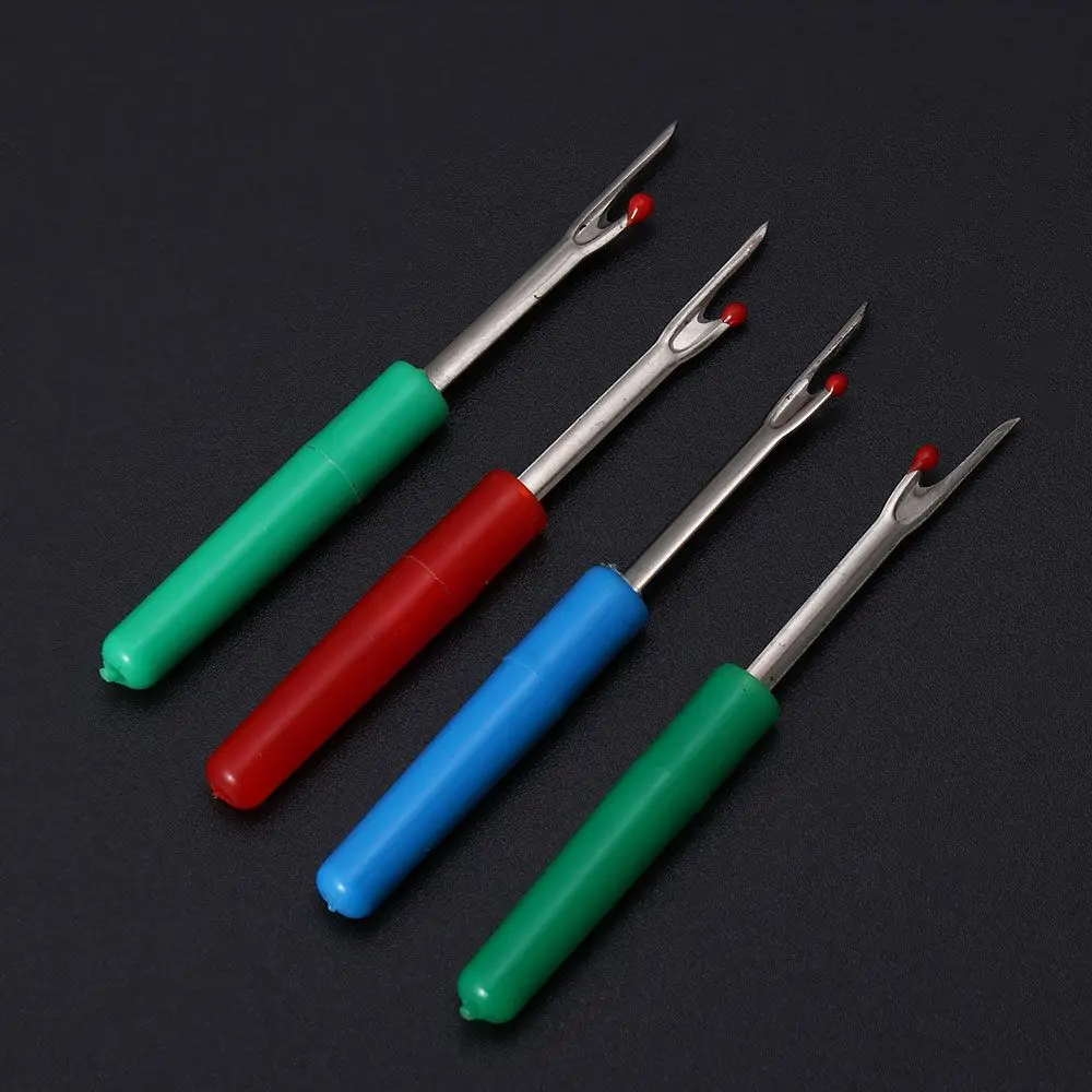 4Pcs Plastic Handle Craft Thread Cutter Seam Ripper Stitch Unpicker Sewing Tool Cross-Stitch Sewing Thread Remover Needlework