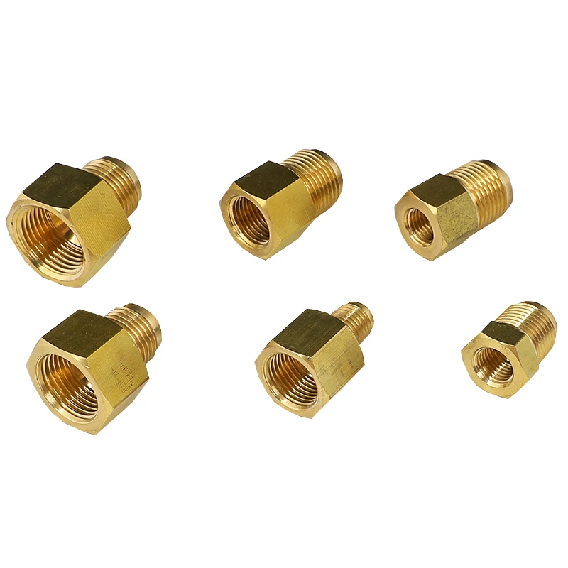 

45 Deg SAE Flare Fit 1/4" 3/8" 1/2" 3/4" OD Tube Reducer Bushing Transfer Brass Pipe Fitting Connector Adapeter Air Conditioner