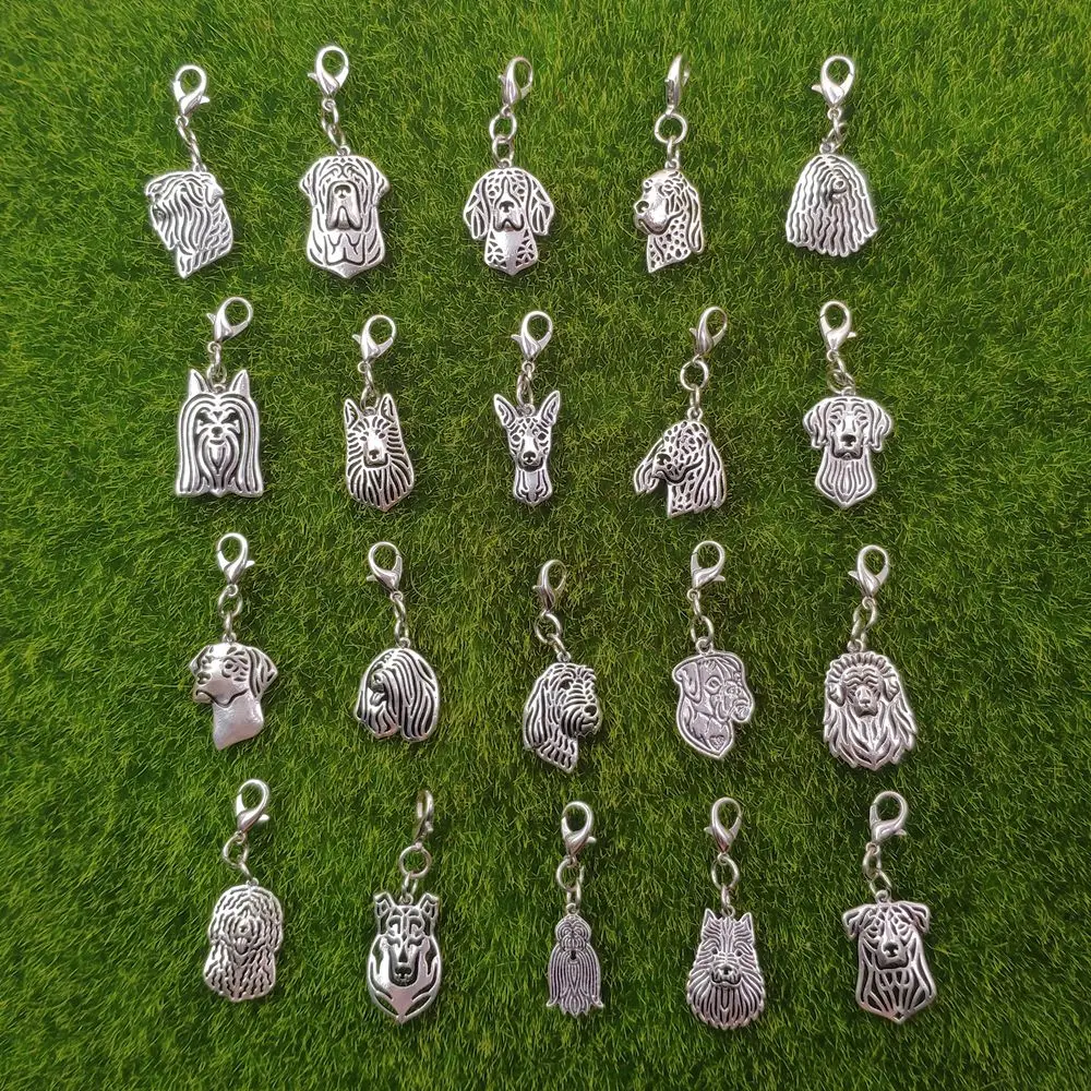 Shih Tzu Beagle Tibetan Mastiff  English Setter Beauceron Dog Animal Keychain Key Ring Pet Retro Silver Plated Gift