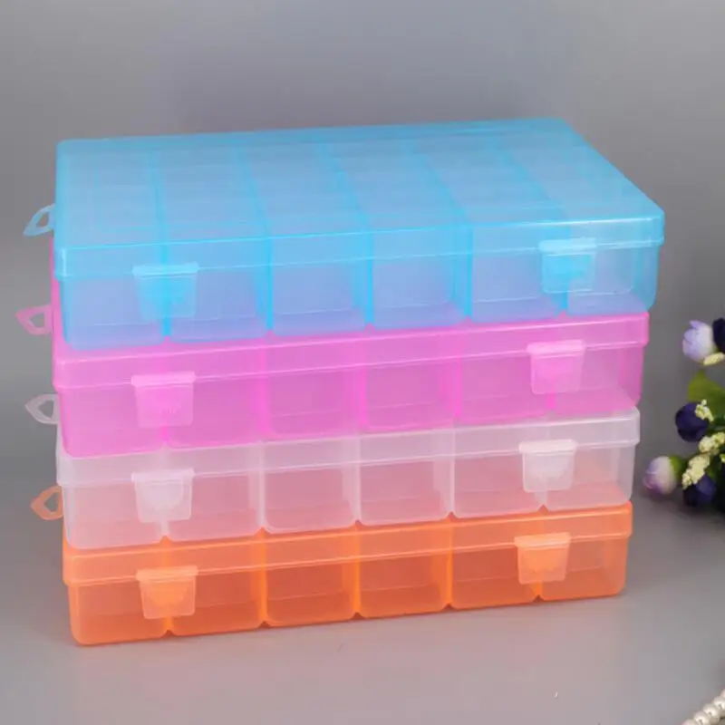 

Flexible Storages Box 36 Lattice Multi Function Storage Case With Adjustable Plaid Transparent Desktop Holder Boxes LX9196
