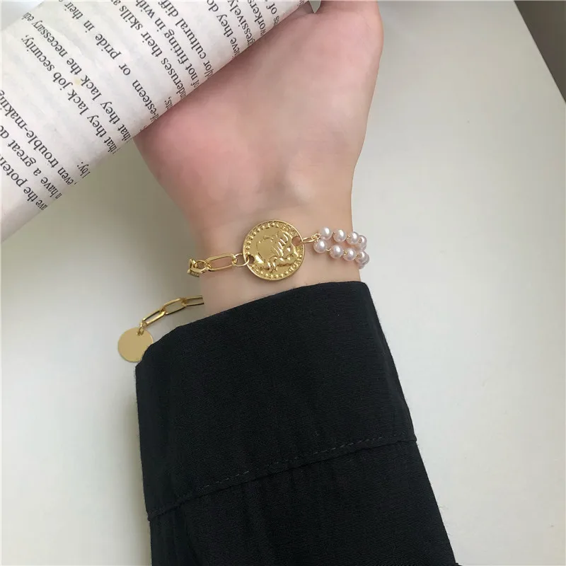 KSRA Fashion New Korean Pearl Bracelet For Women Elegant Wrap Statue Chain Bracelets & Bangles Statement Minimalist Jewelry