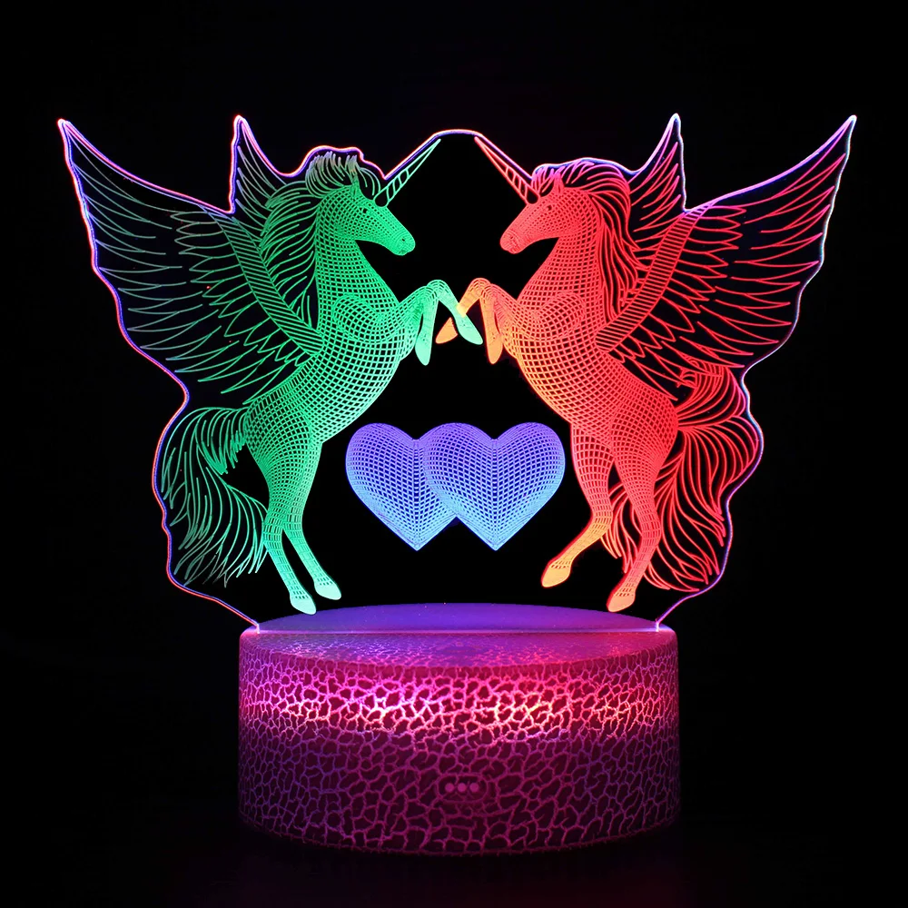 NEW 3D Visual Night Light Colorful Dynamic Touch Creative Gift Lamp For Bedside Home Descoration Lamp Led Table Lamp