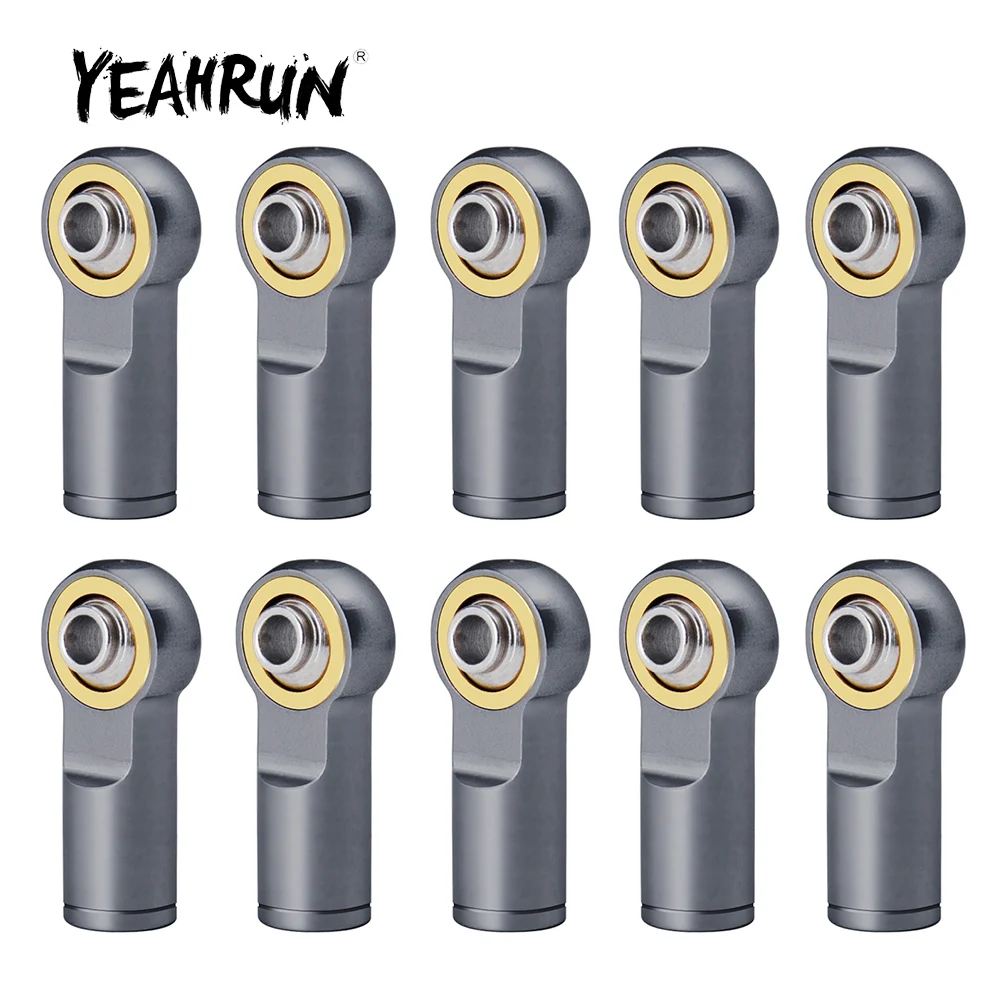 YEAHRUN 10Pcs Aluminum Alloy M4 Link Rod Ball Ends Head CCW for TRX4 TRX-4 Axial SCX10 II 90046 1/10 RC Crawler Car Part