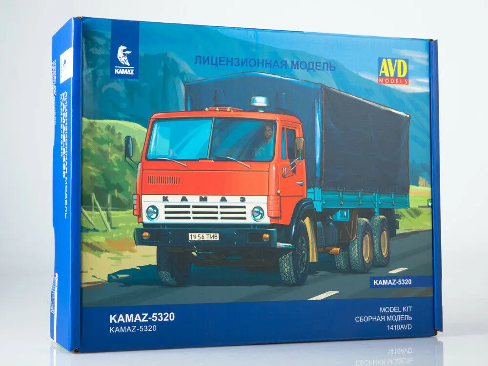 NEW AVD Models 1:43 KAMAZ 5320 Truck Unassembled Diecast Model Kit 1410AVD USSR Truck For Collection