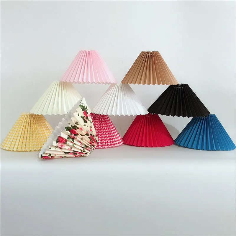 

Modern Pleats Lampshade for Table Lamp Standing Light Japanese Style Pleated Lampshade Bedside Desk Lamp Shade Bedroom Lamps E27