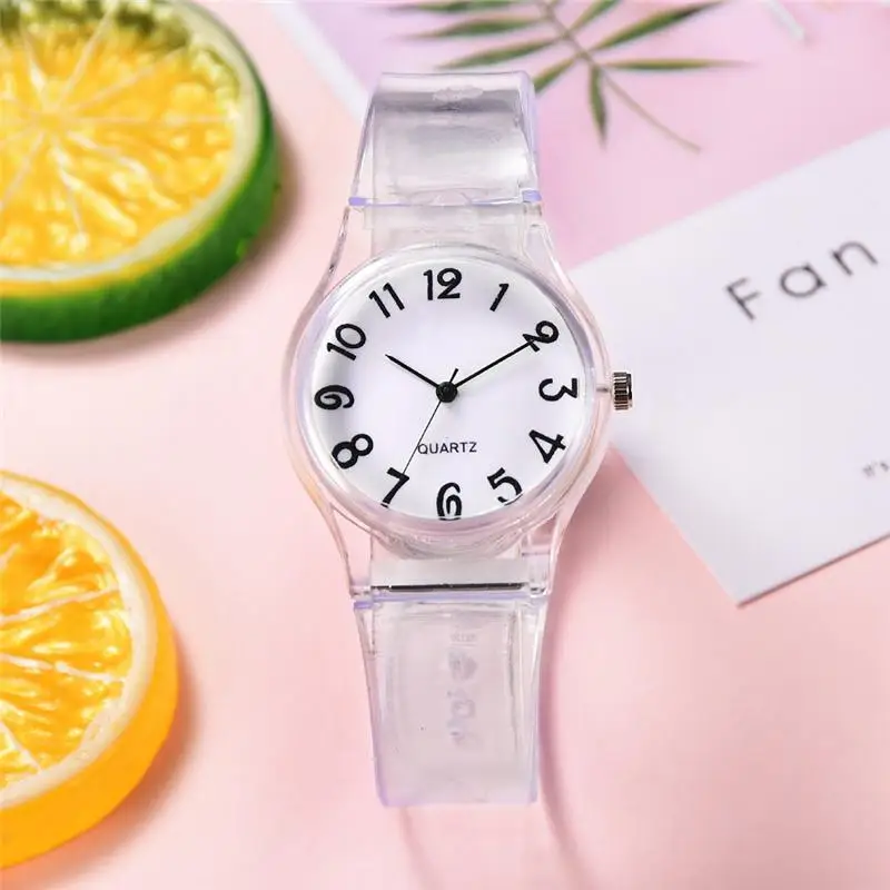 Eenvoudige Nummers Transparant Kinderen Kijken Casual Transparant Kinderen Horloge Jelly Meisjes Horloge Jongens Polshorloges Klok Logio