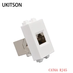 Female CAT6A RJ45 Slot Module 23x36mm Socket For 10GB LAN Shielded CAT.6A Internet Extender Plug In White Color