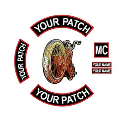 MC Custom Back Embroidered Rocker Iron Sew on Patch for Jacket Rider 350MM Wide Font Patch Motorcycle Biker Name Patch Free Ship