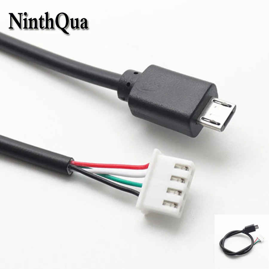 1pcs MICRO USB Male Plug to PH2.0 4P Terminal Line Welding-free Connector Data Wire  Android Extension cable 30cm