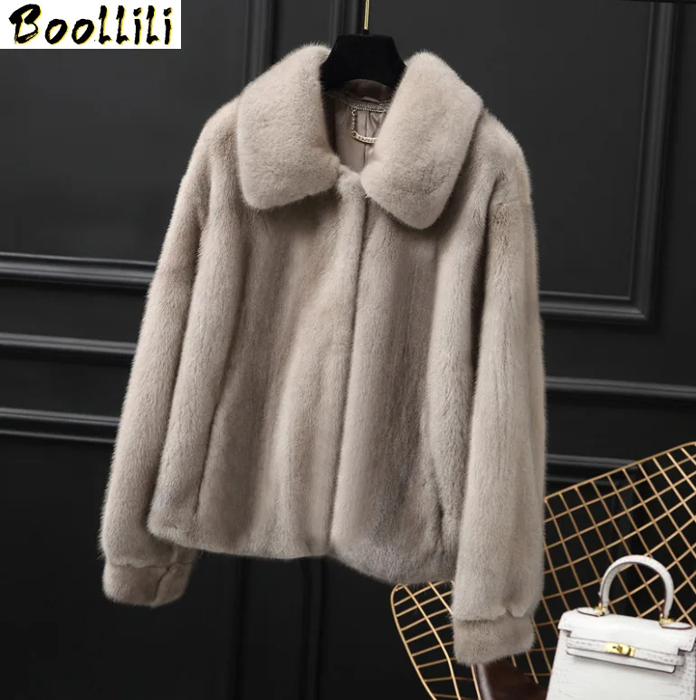 

Mink Boollili Real Fur Coat Female Luxury Natural Full Pelt Fur Jackets 2023 Winter Jacket Women Short Kroean Outerwear